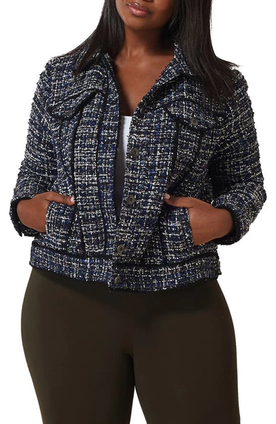 Shop Maree Pour Toi Tweed Jacket In Blue