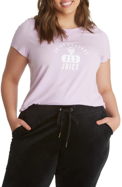 Shop Juicy Couture Graphic Logo Tee In Spring Lilac
