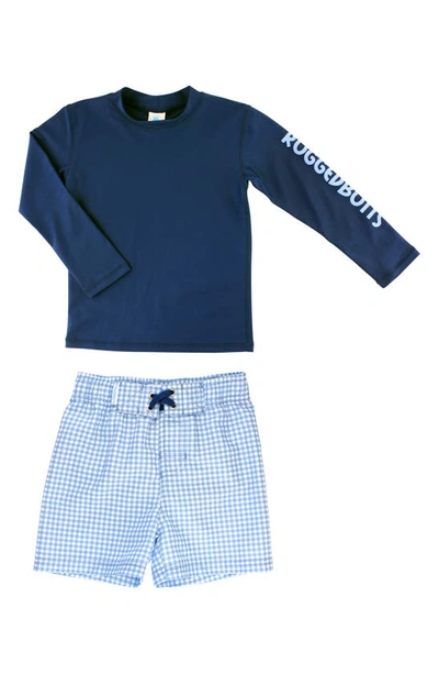 Shop Ruggedbutts Two-piece Rashguard Swimsuit In Blue
