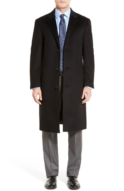Shop Hart Schaffner Marx Sheffield Classic Fit Wool & Cashmere Overcoat In Black
