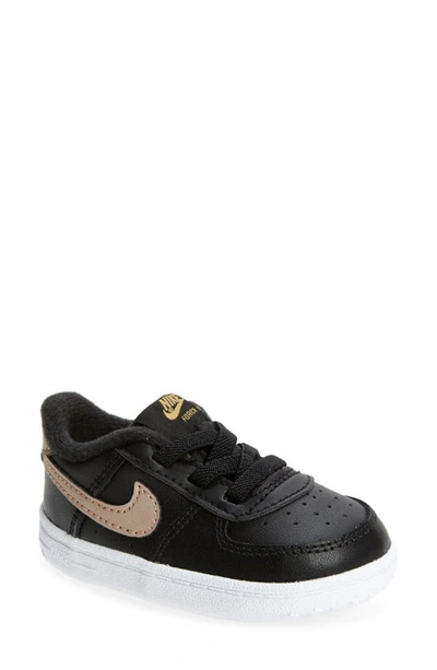 Shop Nike Air Force 1 Sneaker In Black/ Metallic Bronze/ Pink
