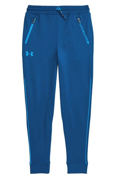 Shop Under Armour Pennant Tapered Sweatpants In Graphite Blue/ Electric Blue