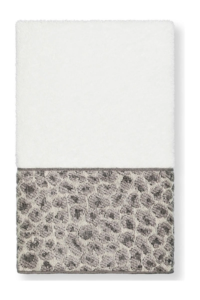 Linum Home Spots Embellished Hand Towel In White
