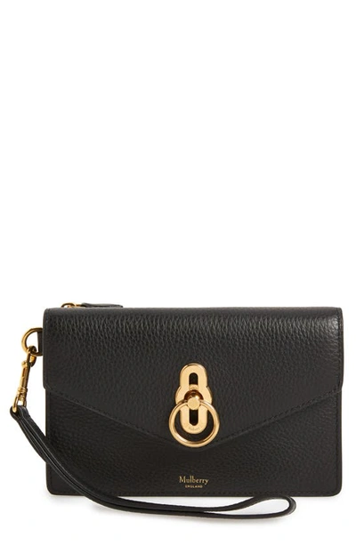 Shop Mulberry Amberley Iphone Leather Clutch In Black
