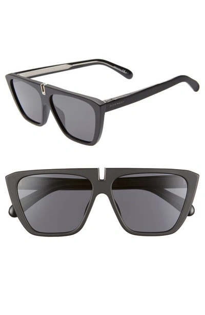 Shop Givenchy 58mm Flat Top Sunglasses In Matte Black