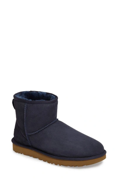Shop Ugg Classic Mini Ii Genuine Shearling Lined Boot In Navy Suede