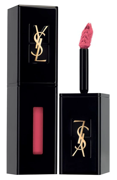 Shop Saint Laurent Vinyl Cream Lip Stain In 410 Fuchsia Live