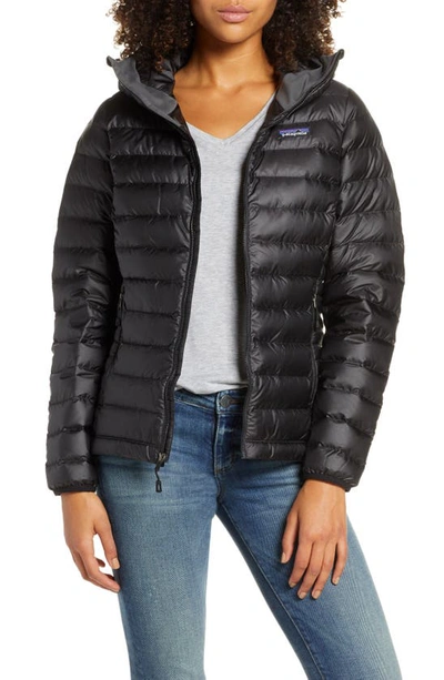 Shop Patagonia Quilted Water Resistant Down Coat In Black