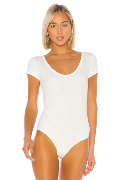 Shop Agolde Rib Tee Bodysuit In White