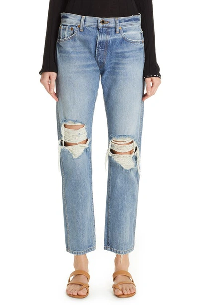 Shop Khaite Kyle Ripped Relaxed Jeans In Portland