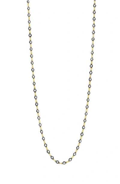 Shop Freida Rothman Signature Radiance Wrap Necklace In Black/ Gold