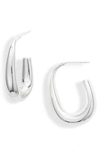 Shop Argento Vivo Tapered Hoop Earrings In Silver