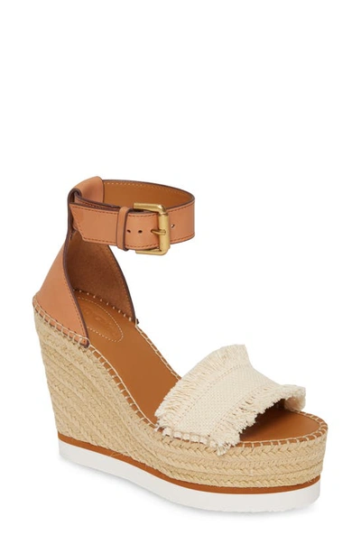 Shop See By Chloé 'glyn' Espadrille Wedge Sandal In Big Canvas/ Canvas