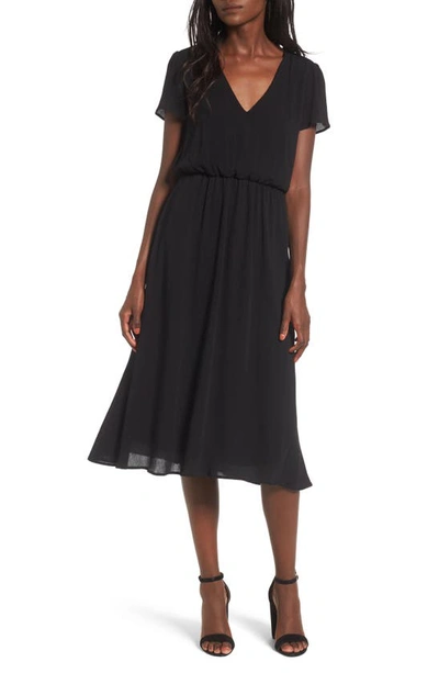 Shop Wayf Blouson Dress In Black