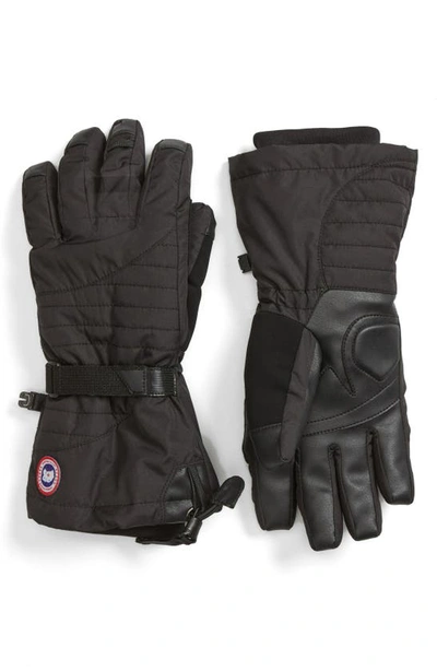 Shop Canada Goose 'arctic' Water Resistant Down Gloves In Black