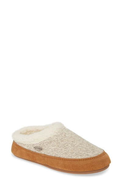 Shop Acorn Faux Fur Mule Slipper In Oatmeal Heathered Wool