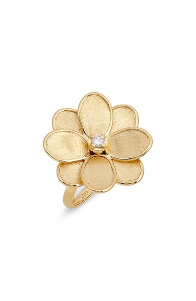 Shop Marco Bicego Petali Diamond Flower Cocktail Ring In Yellow Gold