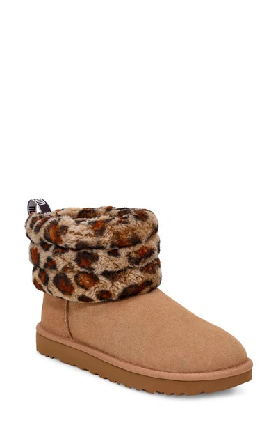 Shop Ugg Mini Fluff Quilted Animal Print Boot In Amphora