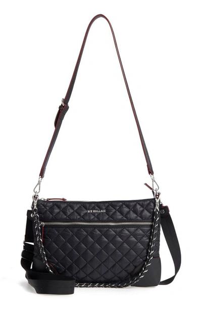 MZ Wallace Black Hayley Crossbody Bag, Silver Moto Hardware !PRICE DROP!