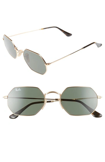 Shop Ray Ban Icons 53mm Sunglasses In Gold/ Green