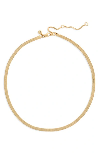 Shop Madewell Herringbone Chain Necklace In Vintage Gold