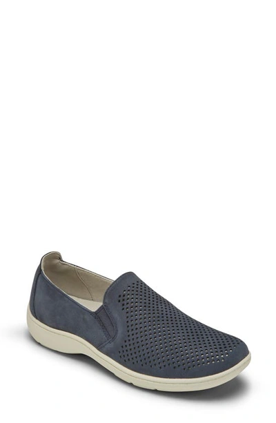 Shop Aravon Lia Slip-on Sneaker In Blue Leather