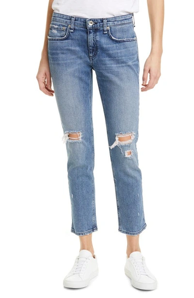 Shop Rag & Bone Ripped Straight Leg Ankle Jeans In Star City