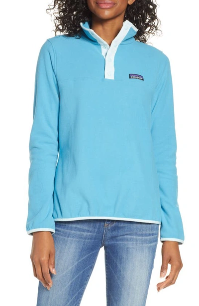 Shop Patagonia Micro D Snap-t Fleece Pullover In Mabl Mako Blue