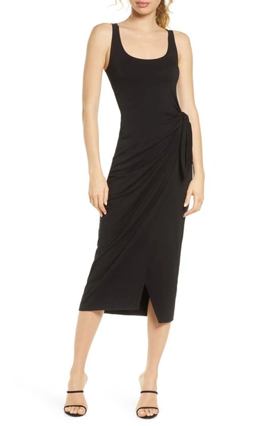 Shop French Connection Zenna Sleeveless Faux Wrap Dress In Black