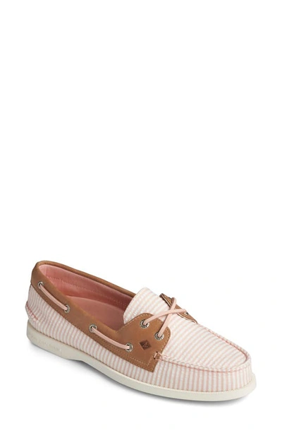 Shop Sperry 'authentic Original' Boat Shoe In Pink Stripe Fabric