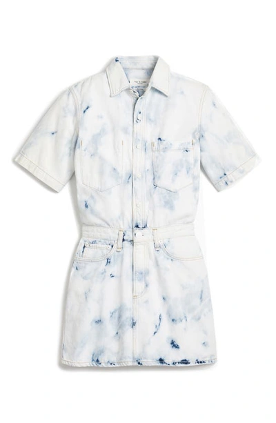 Shop Rag & Bone All In One Denim Shirtdress In Oasis