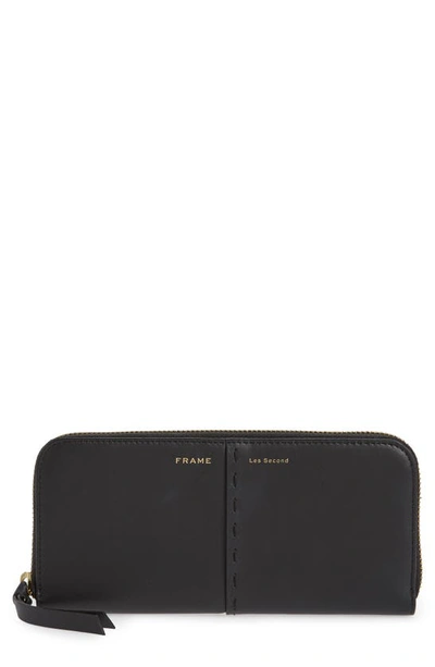 Shop Frame Les Second Leather Continental Wallet In Noir
