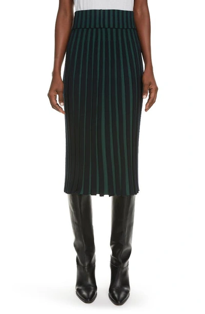 Shop Kenzo Ribbed Sweater Skirt In Duck Blue