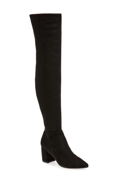Shop Steve Madden Nifty Pointed Toe Over The Knee Boot In Black