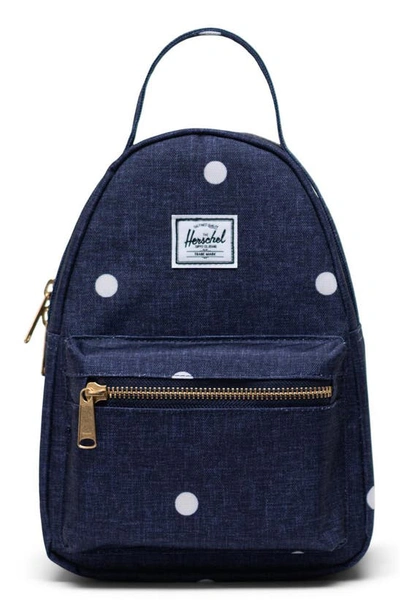 Shop Herschel Supply Co Mini Nova Backpack In Polka Dot Crosshatch Peacoat