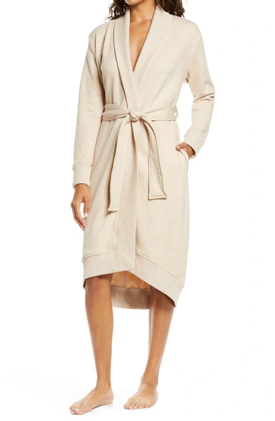 Shop Ugg Karoline Fleece Robe In Oatmeal Heather