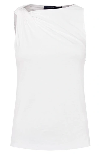 Shop French Connection Mati Drape Jersey Sleeveless Top In Summer White