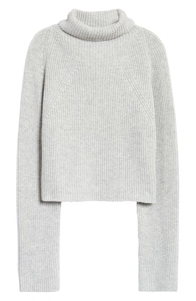 Transfer Stitch Turtleneck Sweater In Grey Light Heather