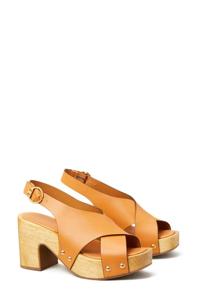 Shop Tory Burch Blythe Platform Slingback Sandal In Dark Elba