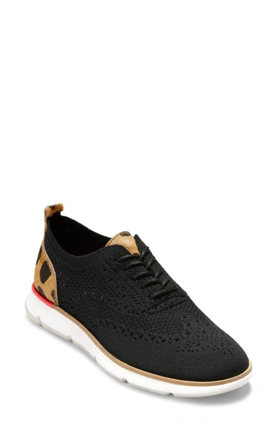 Shop Cole Haan 4.zerogrand Stitchlite Oxford In Black Knit Calf Hair