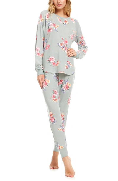 Shop Flora Nikrooz Maddie Hacci Pajamas In Tropical Floral-sage