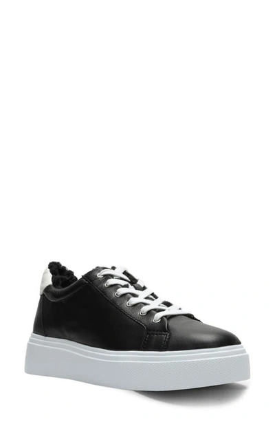 Shop Schutz Kristin Platform Sneaker In Black/ White Leather