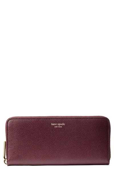 Shop Kate Spade Margaux Leather Continental Wallet In Deep Cherry