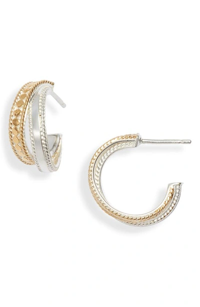 Shop Anna Beck Two-tone Twisted Hoop Earrings In Gold/ Silver