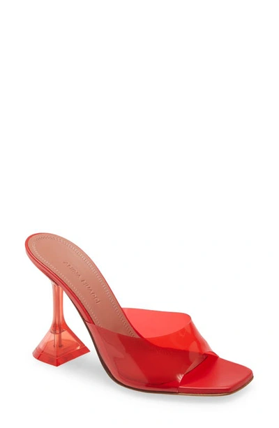 Shop Amina Muaddi Lupita Slide Sandal In Red Siam