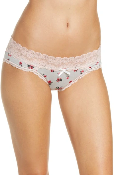 Shop Honeydew Intimates Ahna Hipster Panties In Silver Floral