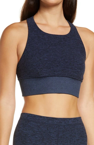 Shop Alo Yoga Soft Serenity Bra In Rich Navy Heather