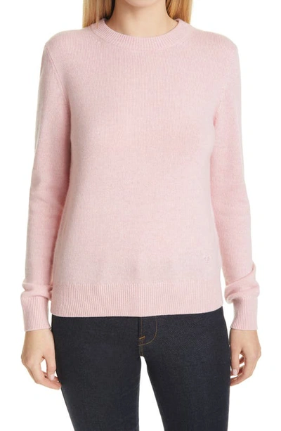 Shop Tory Burch Sequin Sleeve Cashmere Sweater In Rosy Pink