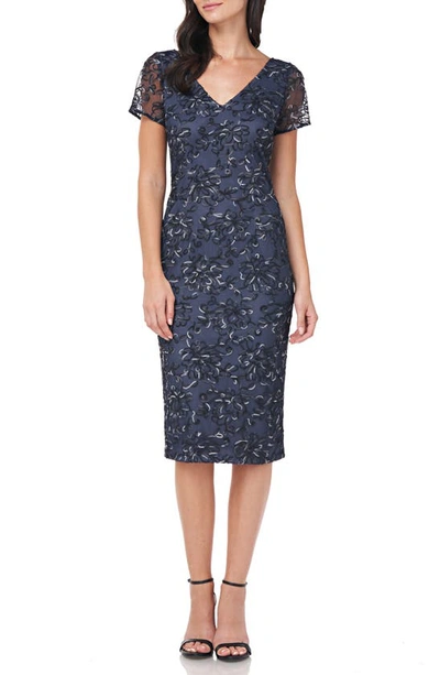 Shop Js Collections Soutache Cocktail Dress In Navy Cloud Ombre