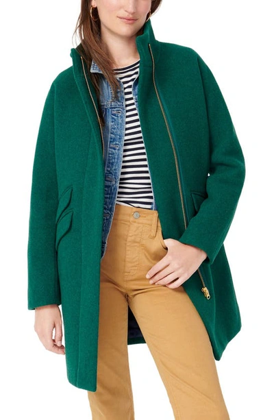 Shop Jcrew Stadium Cloth Cocoon Coat In Heather Forest